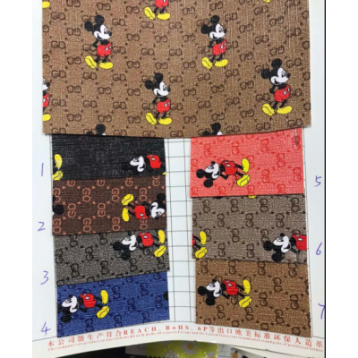 Mickey Custom PU Synthetic Leather Fancy Brand Imitation